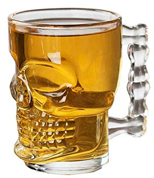 PRICEKILLER® - Boccale Birra a Teschio 500ml per Feste Party Vetro Skull Eventi