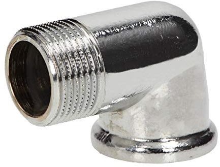 RIAT I 15/21 Gomito ottone cromato 90° I raccordo idraulico I connettore I manicotto ottone I BSP I filettatura maschio femmina I MF I 1/2