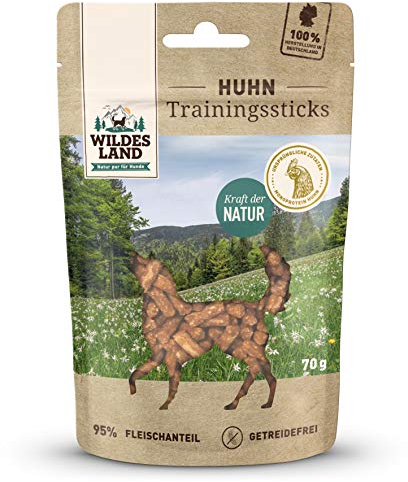 Wildes Land - Trainingssticks Huhn - 8 x 70 g - Snack - Hundesnack