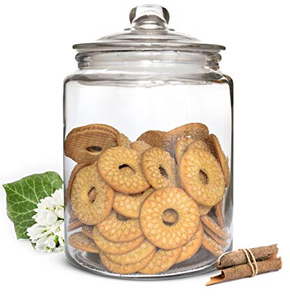 Sendez - Barattolo in vetro da 6 l con coperchio, per conservare caramelle, biscotti