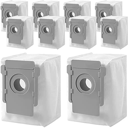 QAQGEAR Paquete de 10 Bolsas de aspiradora iRobot Roomba i7(7150),i7+ i7Plus(7550),s9(9150),s9+ s9 Plus (9550),i6+(6550) E5 E6 E7 Robot Cleaner Bolsas de Suciedad