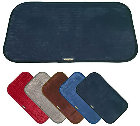 JASMINE IL TAPPETO MAGICO Assorbente Antiscivolo per Bagno, Doccia e Cucina in morbida Microfibra ideale anche come Tappeto per Ingresso o Zerbino, lavabile in Lavatrice (45_x_140_cm, Nero)