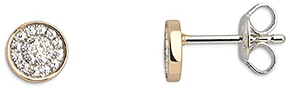 Xenox Damen 925 Sterling Silber Ohrstecker 18K vergoldet mit Zirkonia in goldfarben - EAR CANDIES - XS3739GN