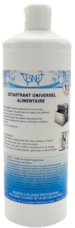 Détartrant Professionnel 1 Litre Alimentaire Polyvalent Universel pour générateur de Vapeur et cafetière, Lave Vaisselle etc