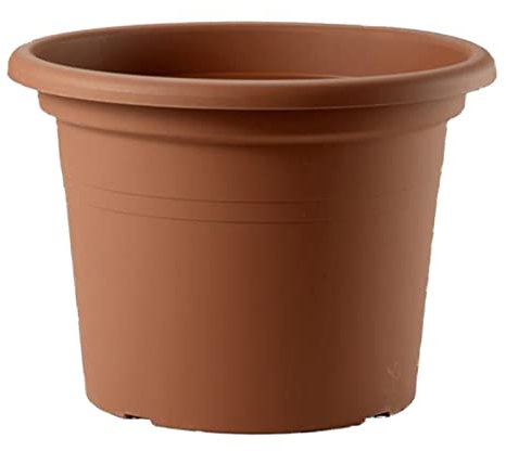 Decorspace Pot rond en plastique Cylindre Basic coloré pour jardin plantes et fleurs (Made in Italy) Terre cuite 45 cm