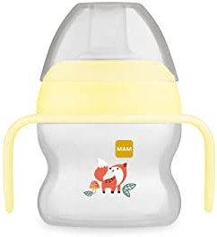 MAM Starter Cup - Gobelet d'apprentissage pour bébé (150 ml) - Pour les premiers essais de boire - Gobelet à bec avec poignées antidérapantes - À partir de 4 mois - Renard
