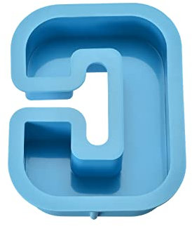 sourcing map Molde grande de letras del alfabeto 3D de 4 pulgadas, molde de resina de silicona para arte de resina epoxi, manualidades, decoración C azul