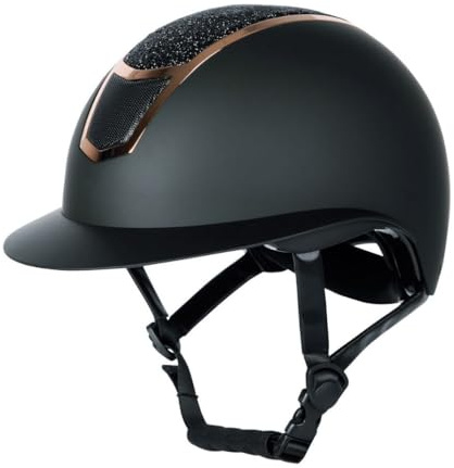 Harry's Horse Veiligheidscap, Mont Blanc Sparkle Kleur: Zwart-Rosegold,Maat: 53-55