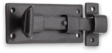 Infinity Decor 4” 100mm Iron Straight Fish Tail Bolt Beeswax Finish Heavy Duty Antique Slide Door Latch Lock - Ideal for Doors, Windows and Cupboards