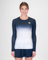 BIDI BADU Damen Crew Gradiant Longsleeve - Dark Blue, White, Größe:L