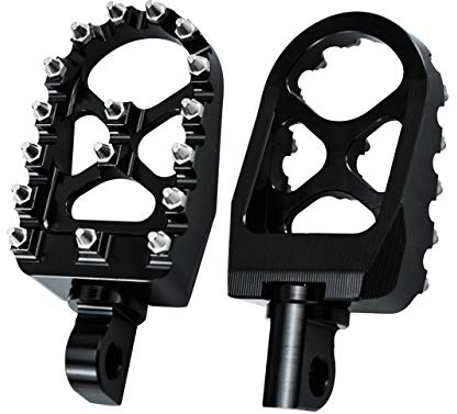 HCmotorku Repose-pieds MX tout-terrain CNC pivotant à 360° pour Harley Sportster Iron 883 Softail Street Glide Dyna Fatboy Noir