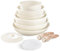 Nonstick Cookware Set - YIIFEEO Stackable Pots and Pans Set Detachable Handle Camping Cookware Granite Kitchen Cookware Sets Removable Handle, Non Toxic Nonstick Frying Pans for Cooking Set Gift Beige
