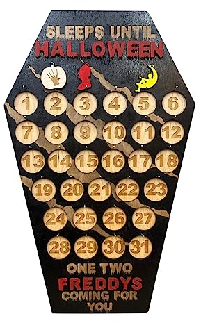 AuntYou 1 Stück Halloween Countdown Halloween Kalender Custom Halloween Decor Horror Decor Krueger Scary Sarg Schild