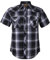 COEVALS CLUB Mens Shirts Short Sleeve Casual Push Button Plaid Suit Regular Fit Western Cowboy Pearl Snap Two Pockets Work Derss Button Up Shirts (Black & Gray #9 2XL)