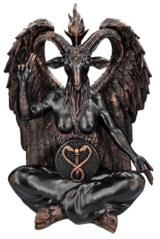 Pacific Giftware Baphomet Statue 62 cm XXL Figur in Kupferfarben - Ziegenkopf mit Pentagramm, Solve Coagula Skulptur