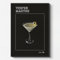 NEUBACH HOME - Cocktail Poster Vesper Martini DIN A3- Wandbilder für Schlafzimmer Wohnzimmer Küche als Deko Zubehör - schwarz modern aesthetic - MIT Bilderrahmen