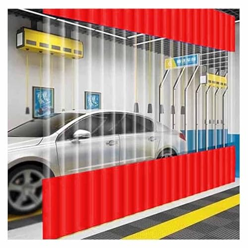 Garagen-Trennvorhänge -Durchsichtiger Flächenvorhang Für Außenbereich - Pergola-Wascharbeitsbereiche-Trennwand Für Terrassen Und Pavillons: Teilen Sie Arbeitsbereiche Schnell Und ( Farbe : Rosso , Grö