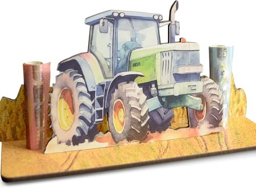 Traktor Geburtstagskarte - Traktor 3D-Holzkarte | Geldgeschenke, Traktor Kinder, Landwirt Geschenk, Glückwunschkarte Mit Traktor, Reisegutschein Bauernhof, Bauer, Grußkarte Für Männer Bauern Vatertag