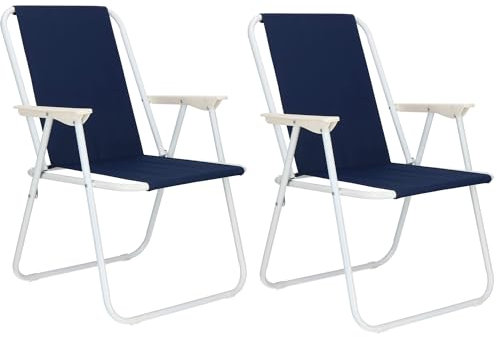 SPRINGOS Lot de 2 chaises de camping pliantes avec accoudoirs
