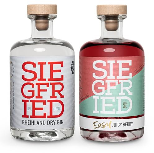 Siegfried Rheinland Dry Gin und Easy Juicy Berry Aperitif Set | Weltweit ausgezeichnet | Gin und Aperitif Set | 41%/20% | 2 x 500ML