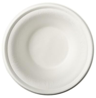 120 Schalen, Zuckerrohr pure 380 ml Ø 15,5 cm · 4,6 cm weiss