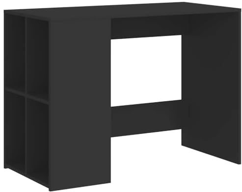 vidaXL Schreibtisch, Computertisch mit Stauraum, PC Tisch Laptoptisch für Arbeitszimmer Büro, Arbeitstisch Büromöbel, Schwarz Holzwerkstoff