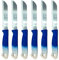 vienberg Solingen Tafelmesser | 6 Stück | Made in Germany | Edelstahl Gemüsemesser Allzweckmesser Allesschneider | Wellenschliff | Obstmesser Küchenmesser (Blau)