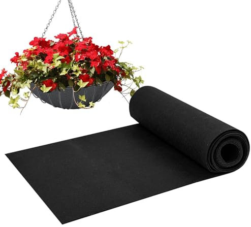 Rouleau de doublure en feutre - 30,5 x 30,5 cm d'épaisseur - Tapis de plantation en feutre non tissé - Alternative au rouleau noir de coco - Pour jardinière, panier à fleurs, jardinière