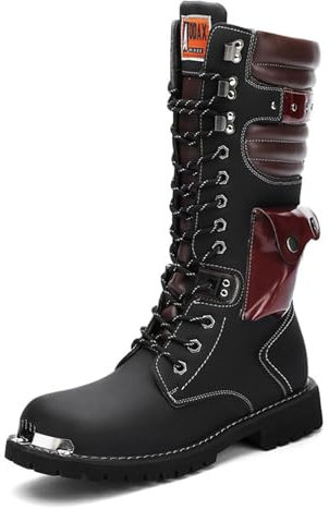 WTDXSPS Stivali da moto classici alti, da cross, resistenti alle intemperie, protettivi, regalo per motociclisti, supporta la caviglia da cross country e viaggi (40 UK)