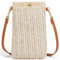 HATOFES Handytasche Zum Umhängen Damen,Umhängetasche Klein, Strohtaschen für Frauen Crossbody Strand Tasche, Handy Schultertasche mit Langem Gurt für Mädchen,straw beach bag (White)