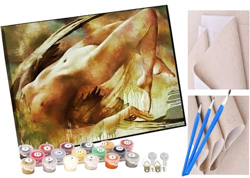 KANGBAWA Malen nach Zahlen für Erwachsene Akt Frau Mädchen Engel DIY digitales Ölgemälde-Set auf Leinwand mit Pinseln und Acrylpigment Artwork für Heimdekoration 40 x 50 cm