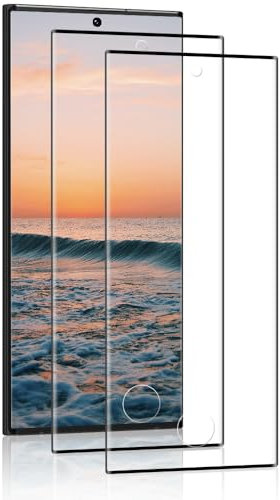 Protector de Pantalla para Samsung Galaxy S22 Ultra Cristal Templado, 3D Cobertura Completa, Anti-Scratch, Sin Burbujas, Sensible al Tacto, S22 Ultra Vidrio Templado - 2 Piezas