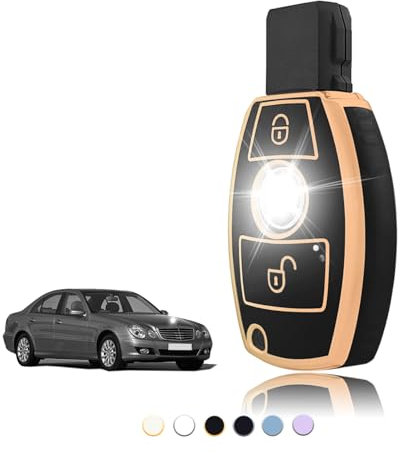 TOOMUME Schlüsselhülle TPU, Autoschlüssel Hülle Passt für Mercedes Benz A/B/C/E/R/S Klasse GLA GLC GLK CLA W176 W203 W204 W205 W211 W212 W245 BGA, Schlüsselcover Schutz Schlüsselgehäuse - Smart Key