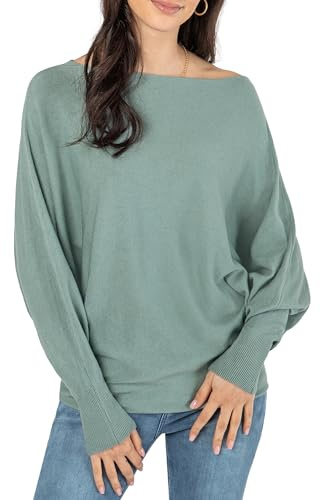 Sublevel Damen Strickpullover – Oversize Pullover mit Fledermausärmeln im Lässigen Look