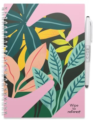 MOYU Erasable Notebook - A5 Stone Paper - Hardcover - Love Garden - Multifunctional Pages - Includes Erasable Pen, Cloth, and Pen Holder