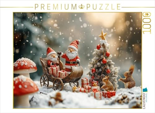 CALVENDO Puzzle Weihnachtszauber mit den Gartenzwergen | 1000 Teile Lege-Größe 64 x 48 cm Foto-Puzzle für glückliche Stunden