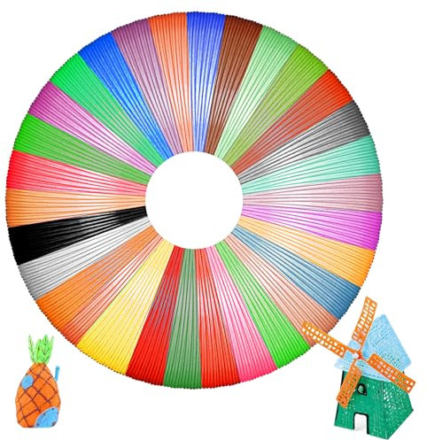 DENUOTOP 3D Drucker Filament 1.75 PLA, 30 Farben Je 5M, 3D Pen Zubehör Filament für ODRVM, Tecboss, Lovebay, 3D Drucker Stift, für Kinder und Erwachsene (Ohne 3D Pen)