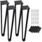 INMOZATA 16inch/41cm Hairpin Legs, Set of 4 Heavy Duty Table Legs Metal with Screws & Foot Pads, 3.8cm Diameter 2 Rods Widened DIY Furniture Legs for Table Desk Coffee Table Breakfast Bench