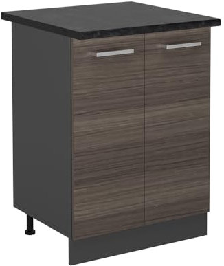 Vicco Küchenunterschrank R-Line, Küchenkommode, Edelgrau, 60 cm, AP Anthrazit