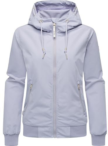 Ragwear Damen leichte Übergangsjacke wasserdichte und atmungsaktive Funktionsjacke kurz mit Kapuze Oggie YOUMODO Lavender Gr. XL