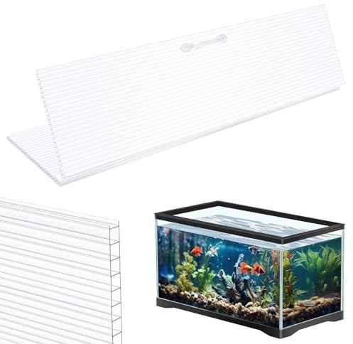 Sieral Klares Aquariumüberdachungs-Set, Polycarbonat-Gewächshausplatten, 50 x 20 x 0,6 cm, für 15/20 H/55 Gallonen Aquarium, ohne Mittelstrebe, Aquarium-Abdeckung