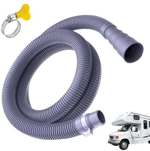 Abwasserschlauch Wohnwagen, mit Verstellbarem Adapter, Wohnwagen Zubehör, Abwasserschlauch für Wohnmobil, Anhänger, Wohnwagen-Zubehör (15M)
