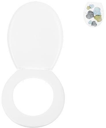 Operitacx Asiento de Inodoro de Plástico Tapadera para Wc Suave y Resistente Instalación Diseño con Motivo