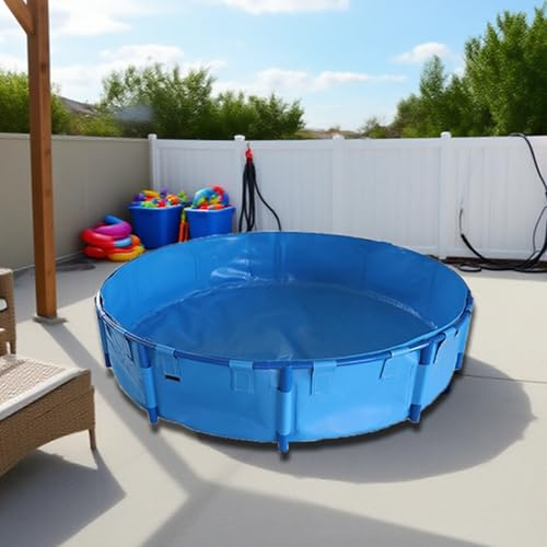 LZMZMQ Frame Pool/Schwimmbecken Pools Aufstellpool Für Kinder Und Erwachsene, Kinderbecken Mit Stütze, Dickes Segeltuch-Schwimmbecken Für Aquakultur/Spaß Im Freien(1x0.6 M/470L/124GAL)