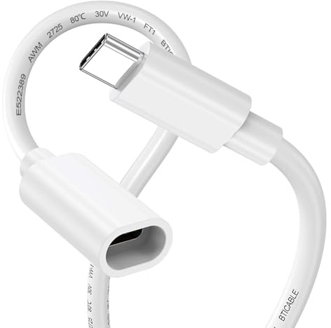 URELEGAN 3.3FT USBC Extension Cable for Power Charging, White Waterproof USB C Male to Female Extender Cord 45W Charging Compatible with Ring USBC Solar Panel,Security Camera,Mag-Safe Charger,Phone