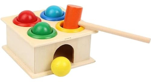 CAKEEYUM Children Wooden Hammer Toy Pounding Bench Presents Game Wooden Hammer Toy Ball Drop Toddler Toys Ball Blocks Drop Baby Kids Toys