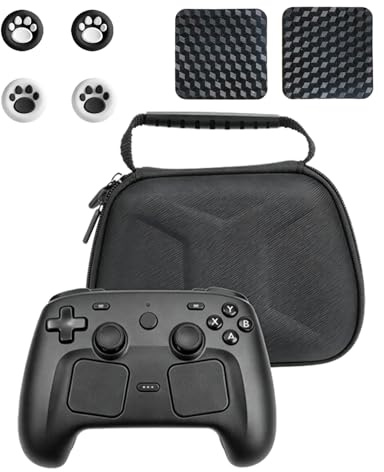 yystao Tragetasche für Valve Steam Controller 2026/Steam Controller 2, Harte Eva schützende tragbare Reisetasche mit 4 Daumengriffkappen, 2 Touchpad-Schutzaufkleber