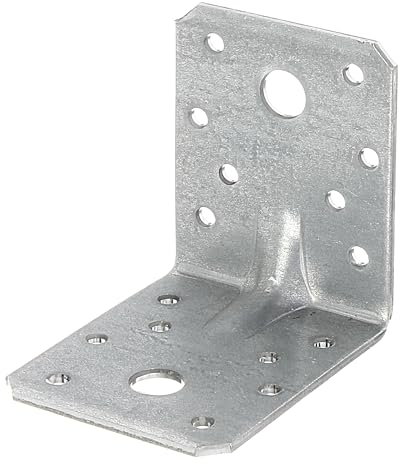 Alberts 846541 Équerre d'assemblage renforcée avec nervure | galvanisée Sendzimir | 70 x 70 x 55 mm | kit de 50