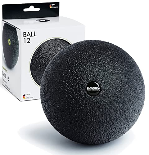 BLACKROLL® BALL 12 Faszienball (12 cm), kleine Faszienkugel für die punktuelle Selbstmassage, Massageball zur Behandlung von Muskelverspannungen, mittlere Härte, Made in Germany, Schwarz