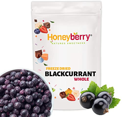 Ribes Nero Liofilizzato Intero 100g - Frutta Liofilizzata - Ribes Nero Disidratato - Frutta Disidratata - Ribes Nero Secco ed Essiccato per Dolci, Muesli, Decorazioni per Torte, Snack e Dessert